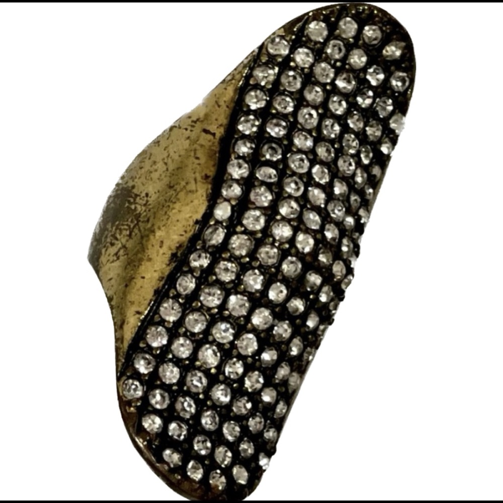 Brass ring with QZS. Perfect for long fingers